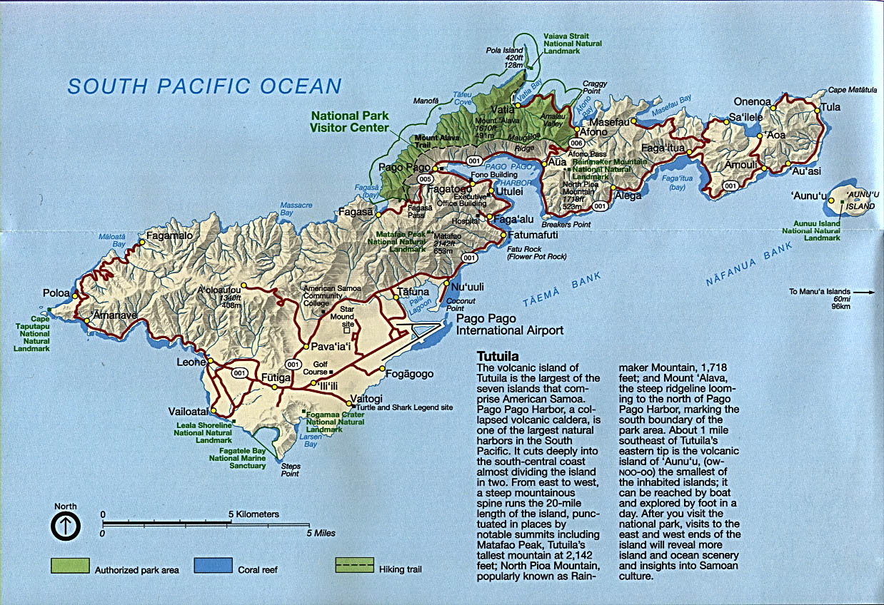 Samoa americaines carte tutuila
